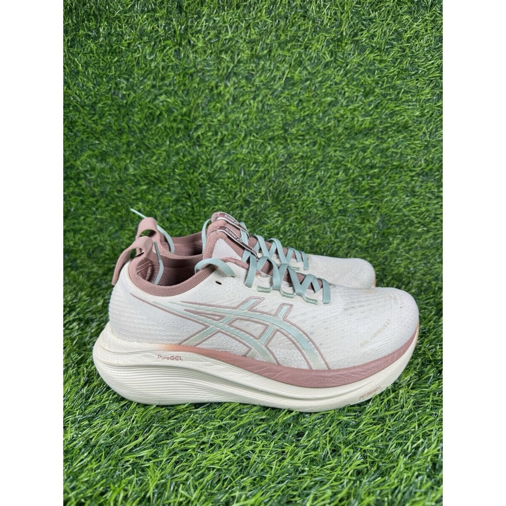Asics Gel-Nimbus 27 Sneakers Women 9 Running Shoes Beige Pink Athletic Trainers - Picture 1 of 8